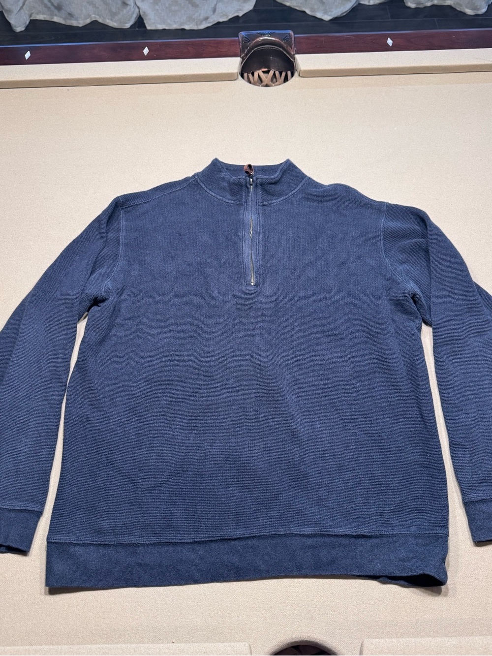 Woolrich Navy Half-Zip Knit Sweatshirt